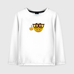 Лонгслив хлопковый детский Смайл-ботан, цвет: белый