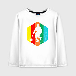 Лонгслив хлопковый детский Цвет баскетбола, цвет: белый