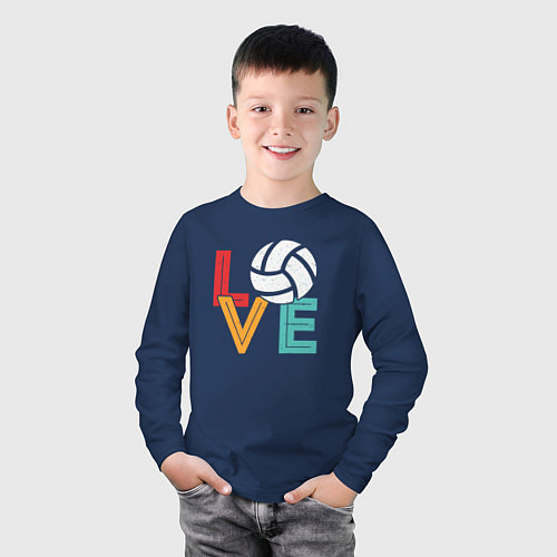 Детский лонгслив Love volley / Тёмно-синий – фото 3