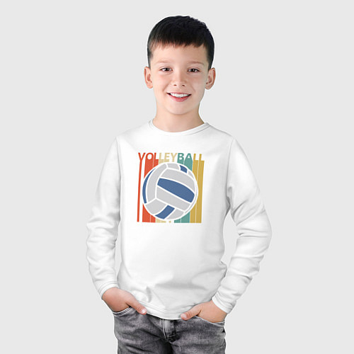 Детский лонгслив Volleyball colors / Белый – фото 3