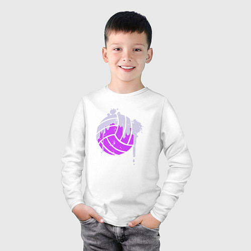 Детский лонгслив Purple ball / Белый – фото 3