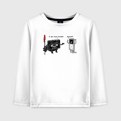 Лонгслив хлопковый детский Я твой отец, цвет: белый