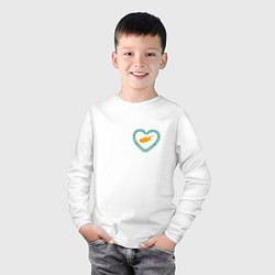 Лонгслив хлопковый детский Кипр в сердечке, цвет: белый — фото 2