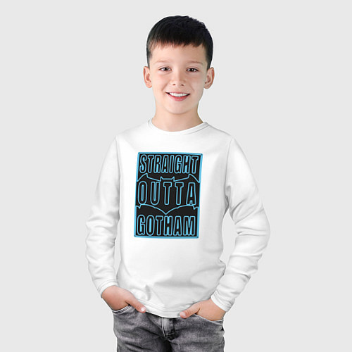 Детский лонгслив Straight outta Gotham / Белый – фото 3