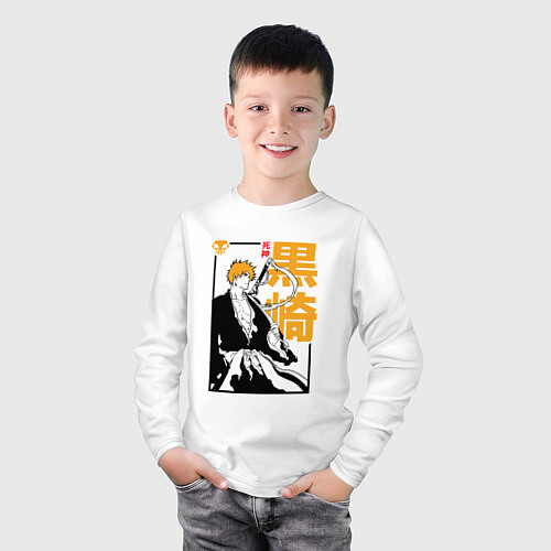 Детский лонгслив Блич Ичиго Куросаки кун / Белый – фото 3