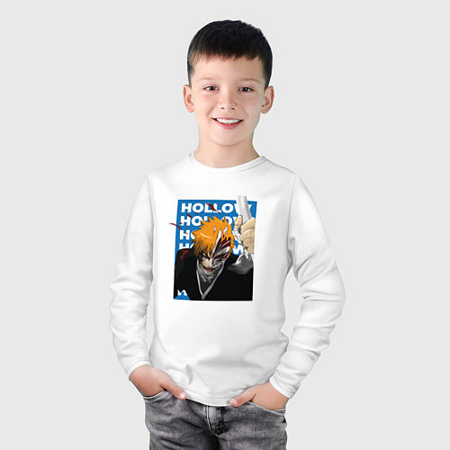 Детский лонгслив Блич в бою / Белый – фото 3