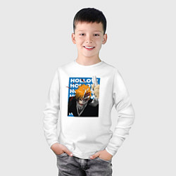 Лонгслив хлопковый детский Блич в бою, цвет: белый — фото 2