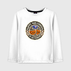 Лонгслив хлопковый детский Happy halloween - 31 october, цвет: белый