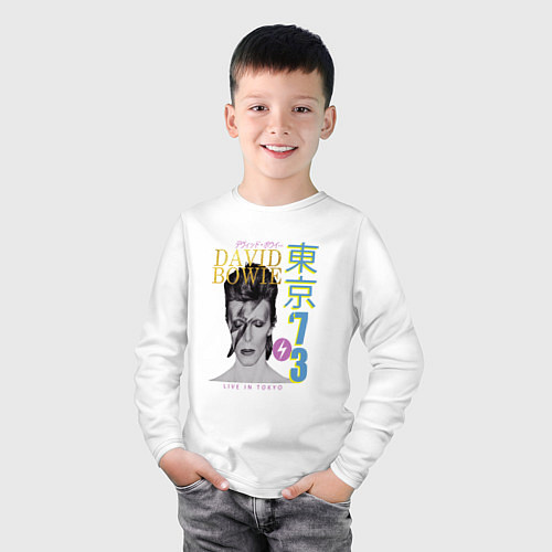 Детский лонгслив David Bowie - Live in Tokyo 73 / Белый – фото 3