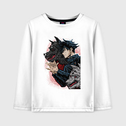 Лонгслив хлопковый детский Фушигуро Мегуми, цвет: белый