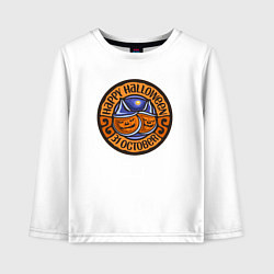 Лонгслив хлопковый детский Хэллоуин 31 октября, цвет: белый