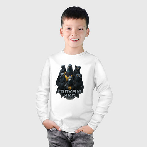 Детский лонгслив Голуби Икс / Белый – фото 3