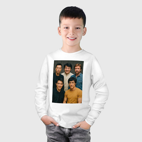 Детский лонгслив Звезды карате / Белый – фото 3