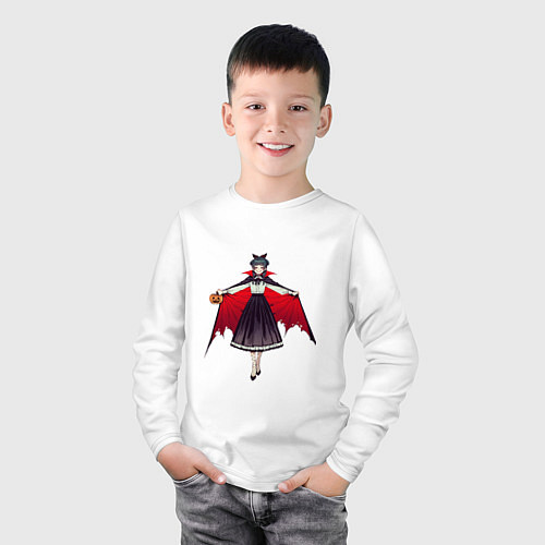 Детский лонгслив МаоМао на Хэллоуин - Монолог Фармацевта / Белый – фото 3