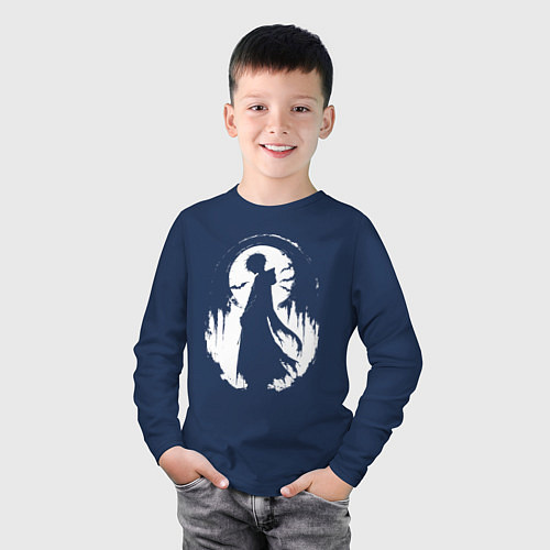 Детский лонгслив Аниме гот / Тёмно-синий – фото 3