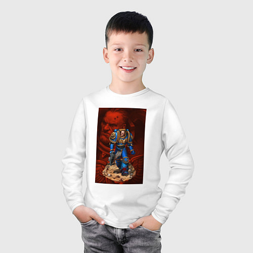 Детский лонгслив Space Marine / Белый – фото 3