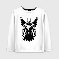 Лонгслив хлопковый детский Черный рыцарь с крыльями, цвет: белый