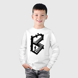 Лонгслив хлопковый детский Лестница иллюзий, цвет: белый — фото 2