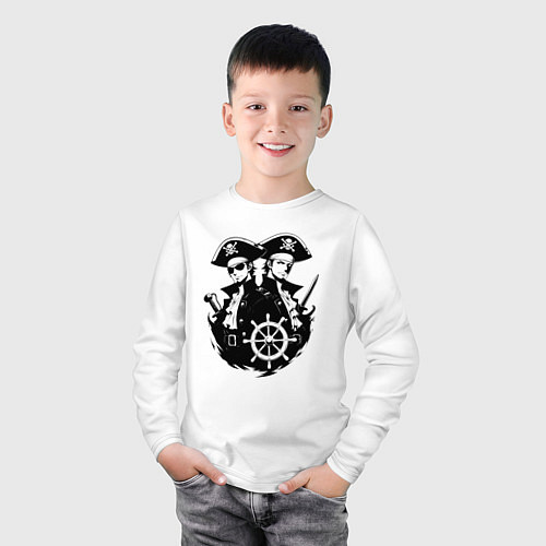 Детский лонгслив Пиратский дуэт / Белый – фото 3
