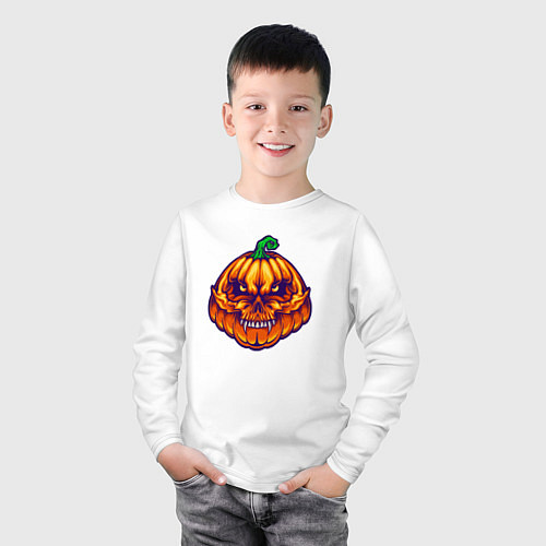 Детский лонгслив Ghost pumpkin / Белый – фото 3