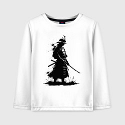 Лонгслив хлопковый детский Тень самурая, цвет: белый