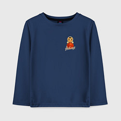 Лонгслив хлопковый детский Ностальгия неваляшка, цвет: тёмно-синий