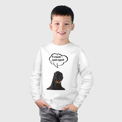 Детский лонгслив Не люблю сухой корм кот кошка / Белый – фото 3