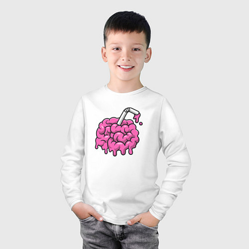 Детский лонгслив Brain drink / Белый – фото 3