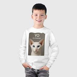 Лонгслив хлопковый детский Yo - Im Oriental, цвет: белый — фото 2