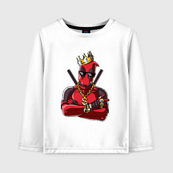 Лонгслив хлопковый детский Deadpool rapper, цвет: белый