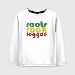 Лонгслив хлопковый детский Roots rock reggae, цвет: белый