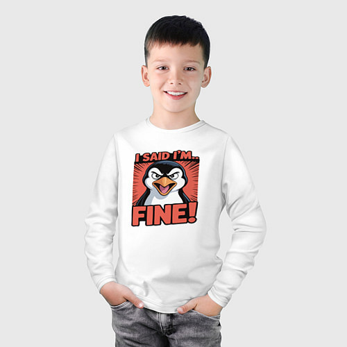 Детский лонгслив Я сказал что я в порядке / Белый – фото 3