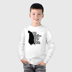 Лонгслив хлопковый детский Я не говорю что я Бэтмен, цвет: белый — фото 2