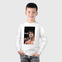 Лонгслив хлопковый детский Рокки Бальбоа, цвет: белый — фото 2