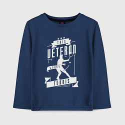 Лонгслив хлопковый детский Ветеран тенниса, цвет: тёмно-синий