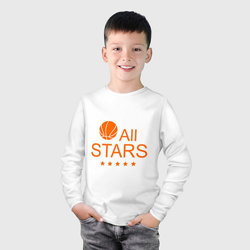 Детский лонгслив All stars (баскетбол) / Белый – фото 3