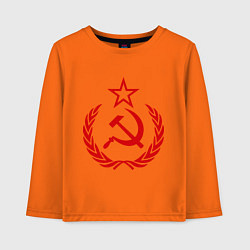 Лонгслив хлопковый детский СССР герб, цвет: оранжевый