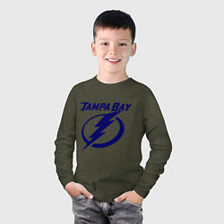 Лонгслив хлопковый детский HC Tampa Bay, цвет: меланж-хаки — фото 2