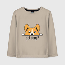 Лонгслив хлопковый детский Got Corgi, цвет: миндальный