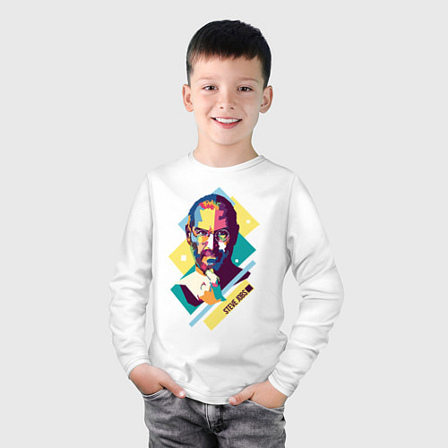 Детский лонгслив Steve Jobs Art / Белый – фото 3