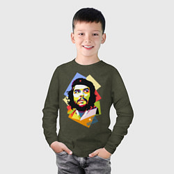 Лонгслив хлопковый детский Che Guevara Art, цвет: меланж-хаки — фото 2