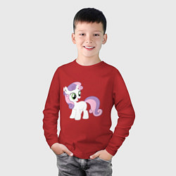 Лонгслив хлопковый детский Пони Крошка Бель, цвет: красный — фото 2