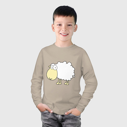 Детский лонгслив Милая овечка / Миндальный – фото 3