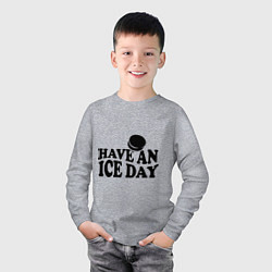 Лонгслив хлопковый детский Have an ice day, цвет: меланж — фото 2