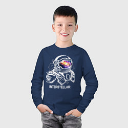 Лонгслив хлопковый детский Interstellar Spaceman, цвет: тёмно-синий — фото 2