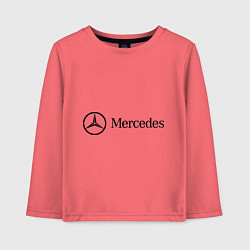 Лонгслив хлопковый детский Mercedes Logo, цвет: коралловый