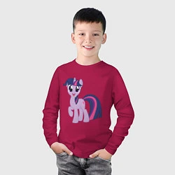 Лонгслив хлопковый детский Пони Сумеречная Искорка, цвет: маджента — фото 2