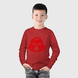 Лонгслив хлопковый детский Шлем Космодесанта, цвет: красный — фото 2