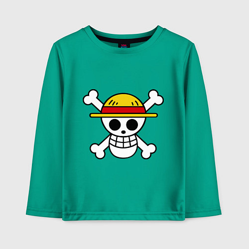 Детский лонгслив Флаг Луффи / Зеленый – фото 1