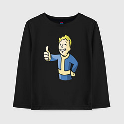 Лонгслив хлопковый детский Fallout vault boy, цвет: черный